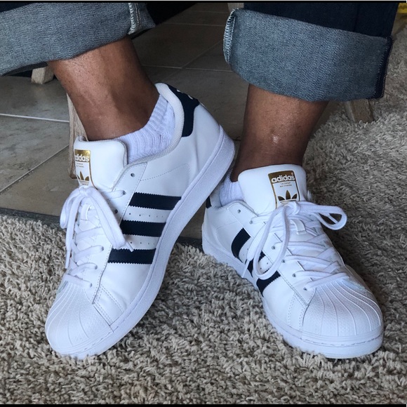 adidas shell toe blue stripes
